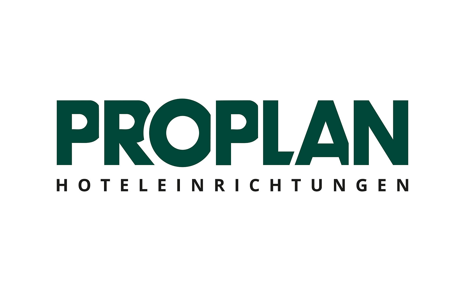 Logo of Proplan, a company specializing in hotel furnishings. The name "PROPLAN" is prominently displayed in bold green letters, with the words "HOTELEINRICHTUNGEN" in smaller, black font beneath.