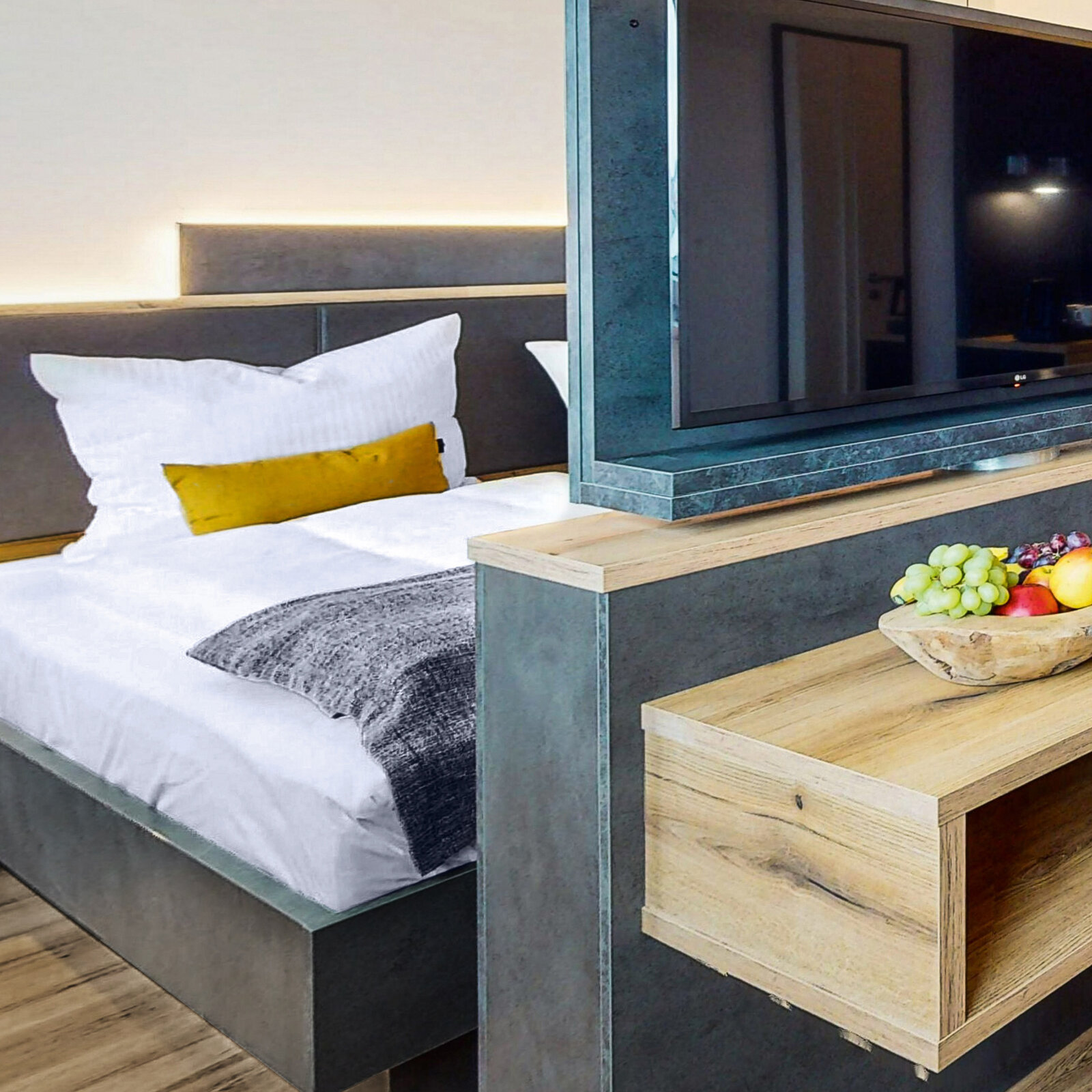 zieflekoch Zimmer Bett Schlafzimmer Wohnzimmer Schreibtisch Holz