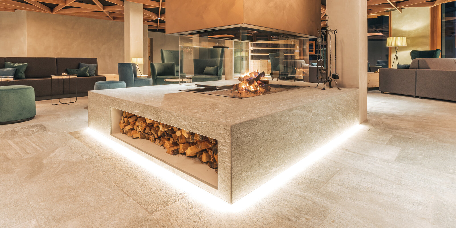 Hotel Laudinella offener Kamin