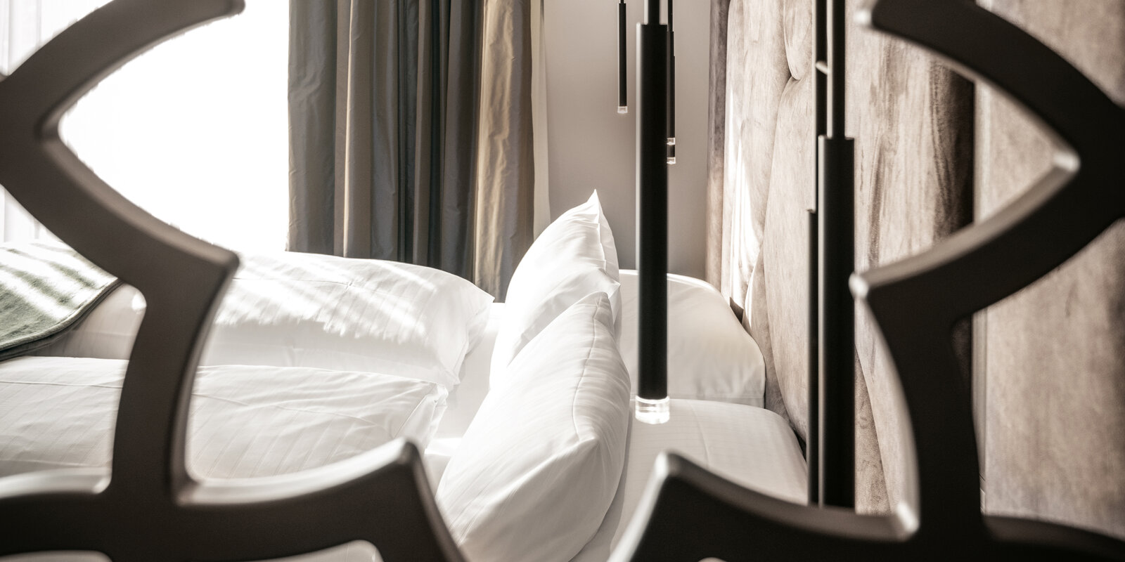 zieflekoch Raumtrenner Raumteiler Bett Schlafzimmer Kopfteil Samt Holz