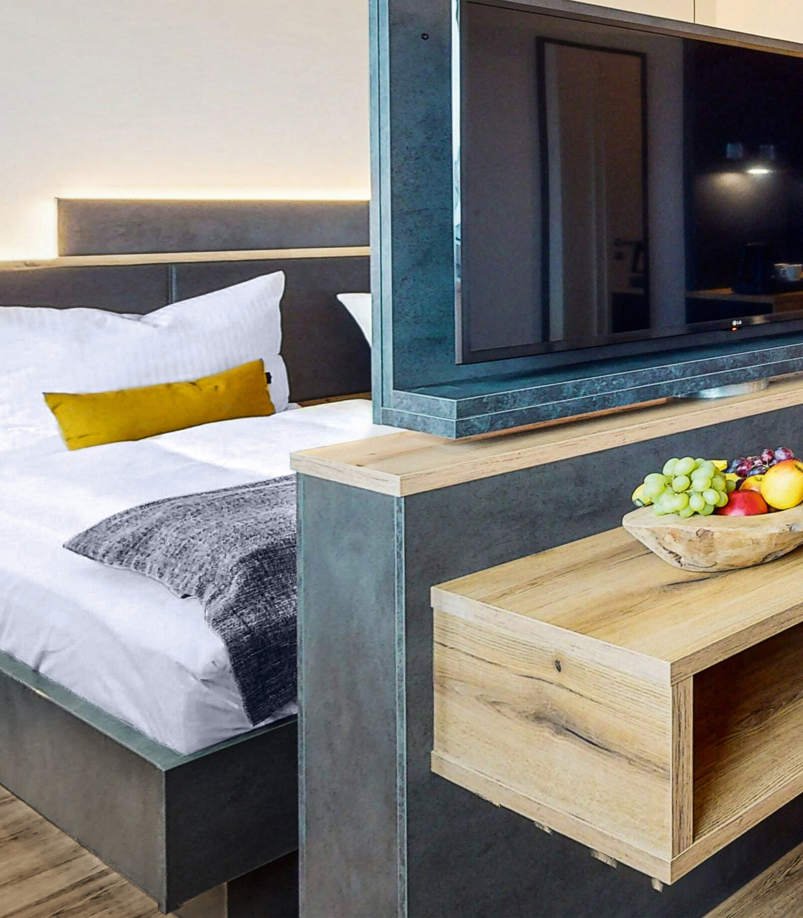 zieflekoch Zimmer Bett Schlafzimmer Wohnzimmer Schreibtisch Holz